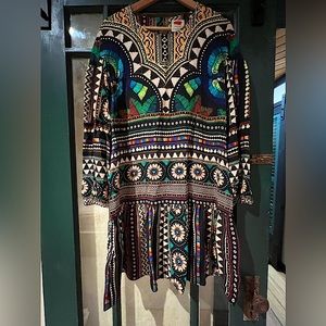 Farm for Anthropologie Black Motif Dress Size Large